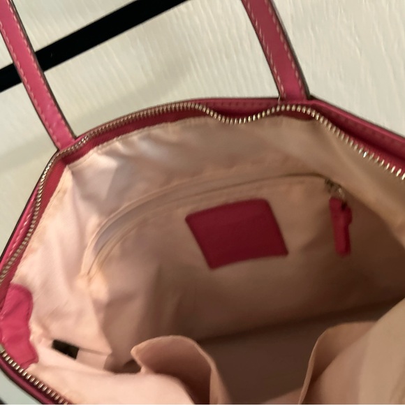 Coach vintage tan/pink with stripe shoulder bag medium size gorgeous - Picture 7 of 15